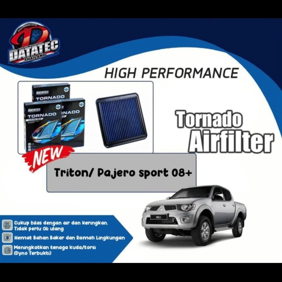 DATATEC TORNADO AIR FILTER UDARA REPLACEMENT MITSUBISHI PAJERO TRITON 2008+