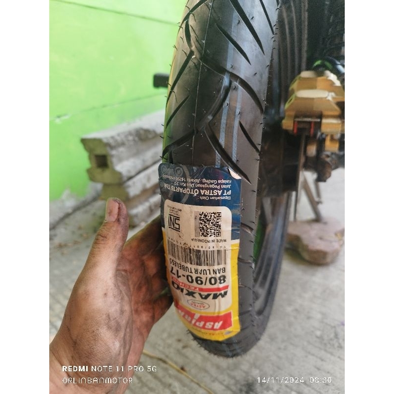 BAN BAN LUAR ASPIRA 80/90-17 TUBLES/BAN BELAKANG SATRIA FU ASPIRA/BAN BELAKANG LUAR SUPRA 125 TUBLES