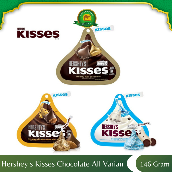 

Hershey's Kisses Chocolate All Varian 146 Gram Isi 32 Pcs Cokelat Lembut Isian