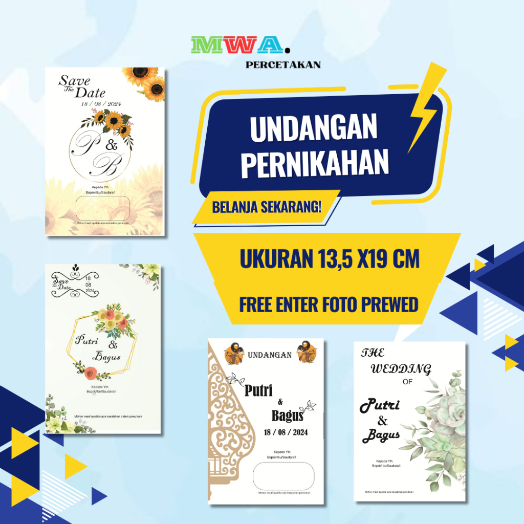 Undangan pernikahan, MURAH Banyak bonus, Kertas art paper