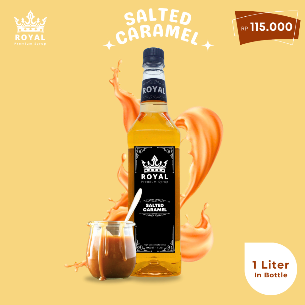 

Royal Salted Caramel Syrup - Sirup Salted Caramel (Premium Quality) - 1 Liter