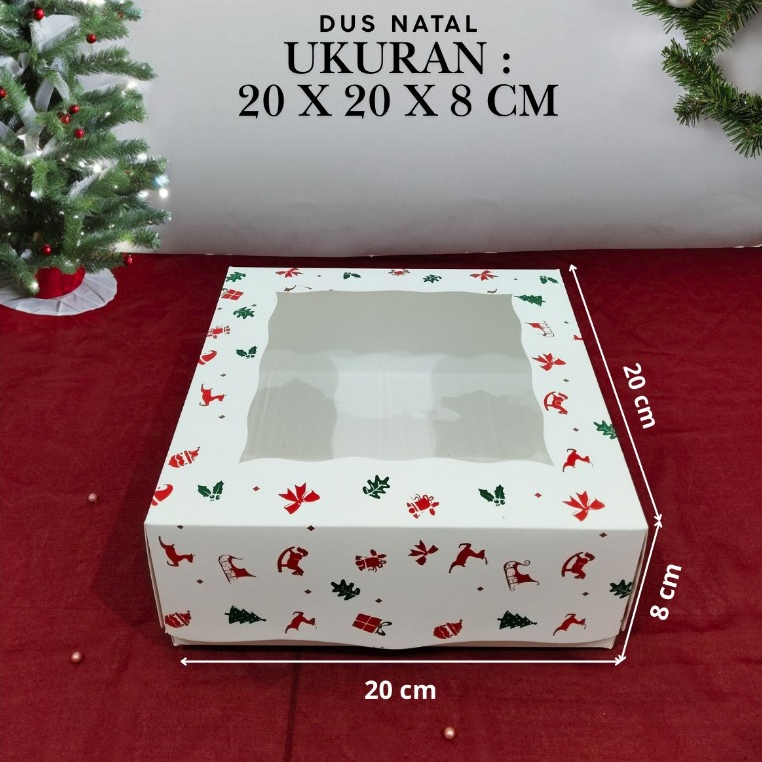 

( 10 Pcs ) Box Dus Premium Kotak Kue Hampers Natal Cake Kue Cookies 20 cm x 20 cm x 8 cm Ivory