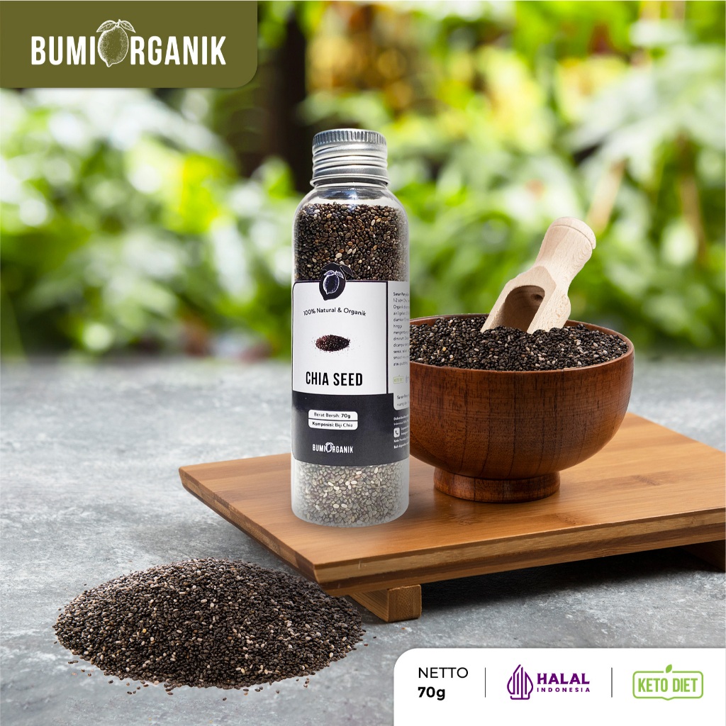 

CHIA SEEDS 70G BUMI ORGANIK / CHIA SEEDS ORGANIC / CHIA SEEDS UNTUK DIET / CHIASEEDS BOTOL / CHIA SEED FRESHLY / CHIA SEED PREMIUM / CHIASED ORGANIK / CHIA SEEDS ORGANIC / CIA SEED / CHIA SEED NUTRILOGY OFFICIAL BEORGANIK NUTRIFARM DARI BUMI