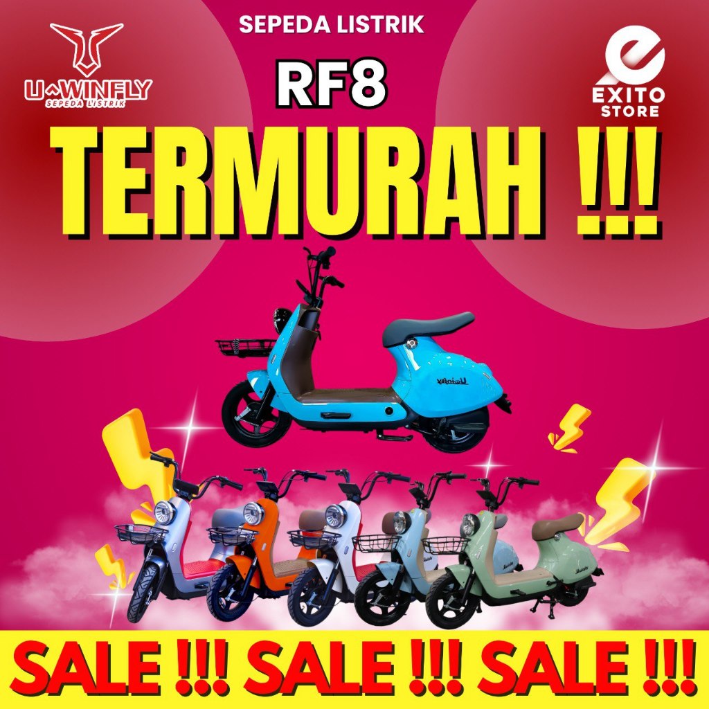 SEPEDA LISTRIK MOTOR LISTRIK RF 8 RF8 REDFISH 8 REDFISH8 UWINFLY