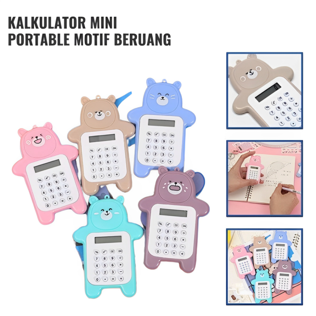 

Calculator Mini Portable Motif Bear Kalkulator Motif Beruang Kalkulator 8 Digit Mini Portable
