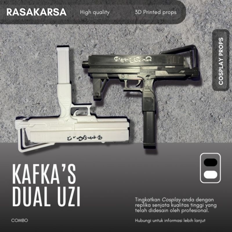 Kafka Dual Uzi Prop Cosplay Kualitas Tinggi