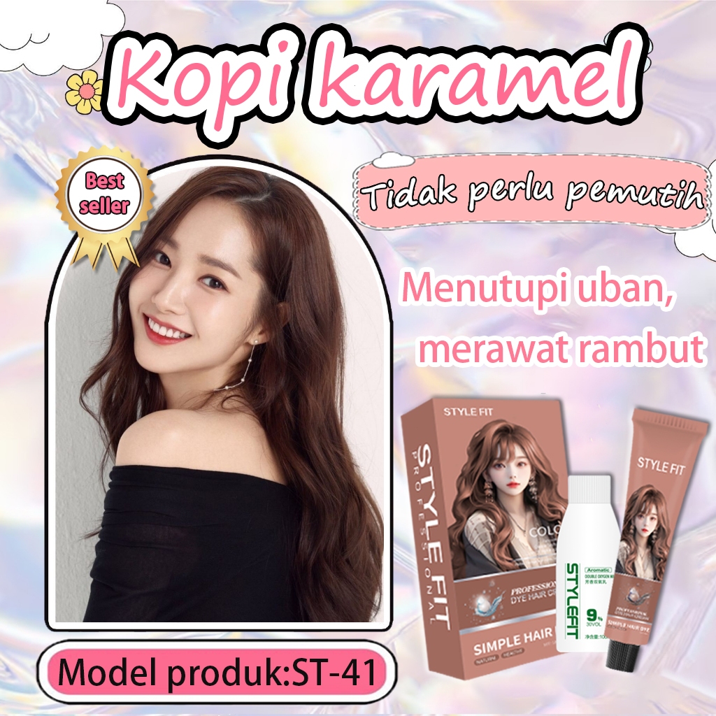 ✨ Warna trend✨ STYLE FIT cat rambut 200ml,Menutup uban,Cat rambut seperti di salon,Cat cepat, warna 
