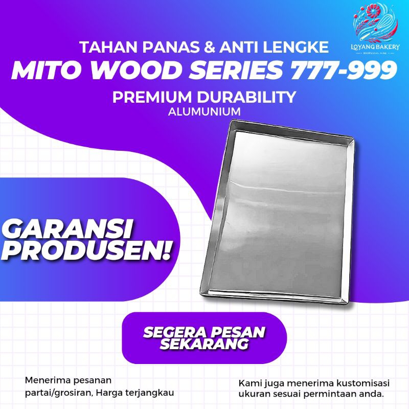 loyang kue oven listrik tray Mito mo Wood series 999 - 777 anti lengket