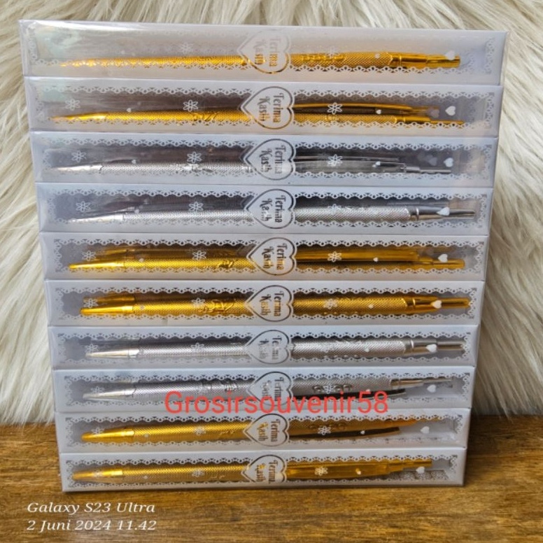 

KODE F89Z isi 5pcs pulpen emas perak mika