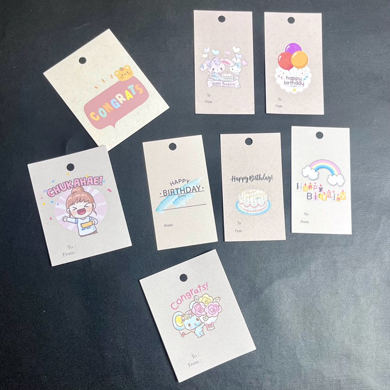 Hang tag ucapan selamat ulang tahun / tag terimakasih ucapan happy birthday’s kurnia kado