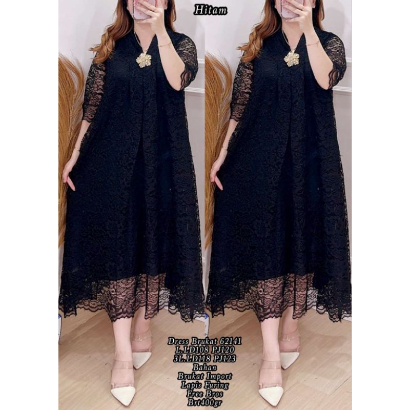 TUNIK BRUKAT PREMIUM DRESS PUTIH SIDI BAPTIS NATAL KE GEREJA FYR 621411 GAUN PESTA WHITE DRESS