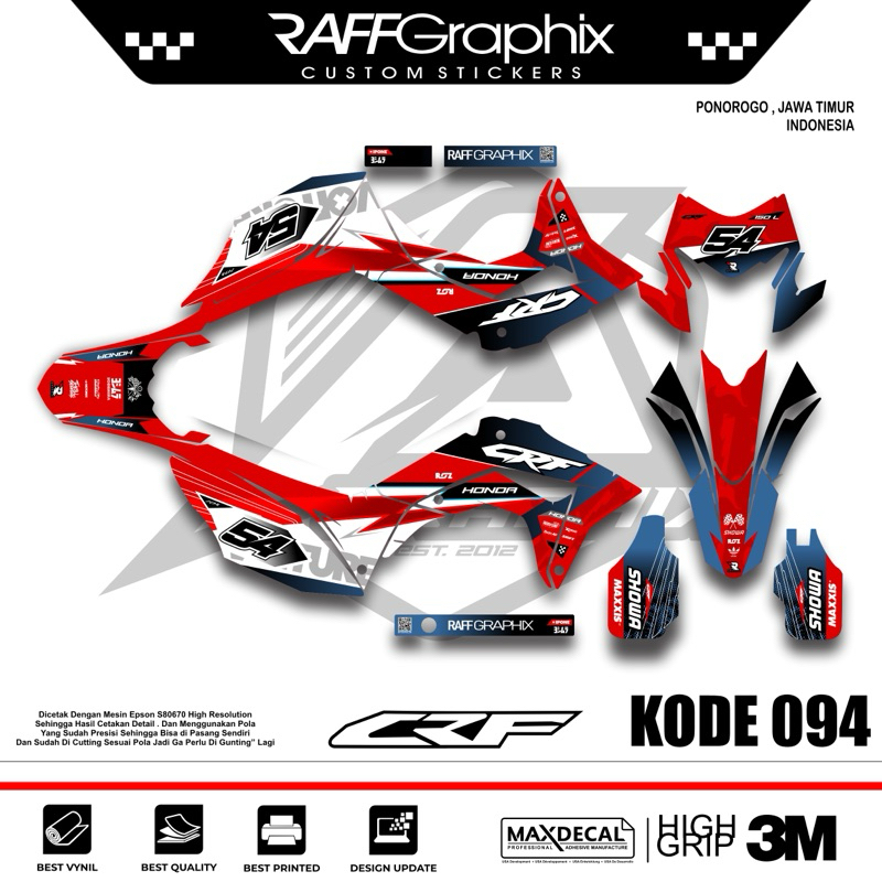 Decal crf 150l- decal crf terbaru- design crf 150l- crf 150l- sticker crf 150l KODE 094