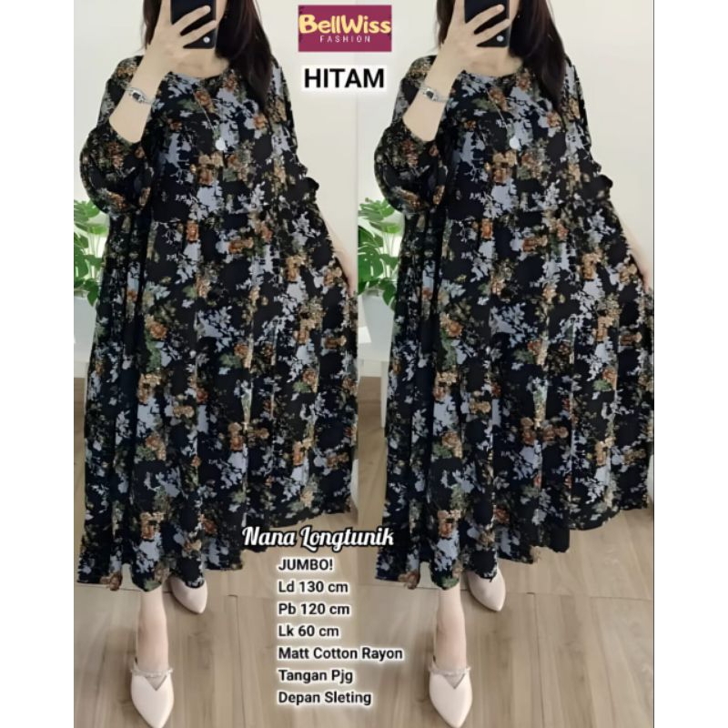 Monita midi gamis terbaru model kekinian ld 130 ori real pict / gamis jumbo