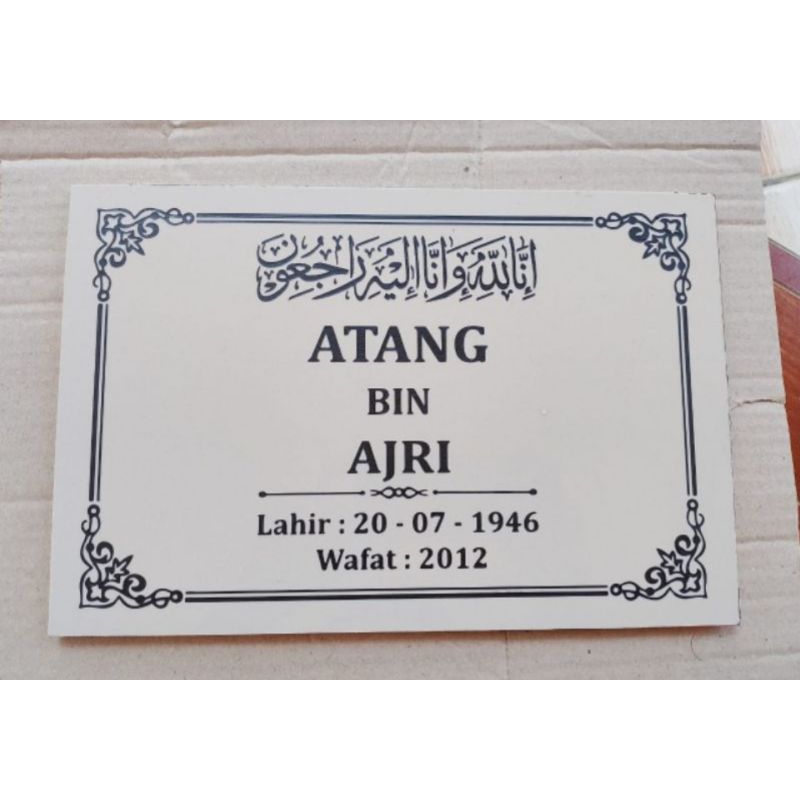 Lempenga Batu Nisan Granit Putih 30x20