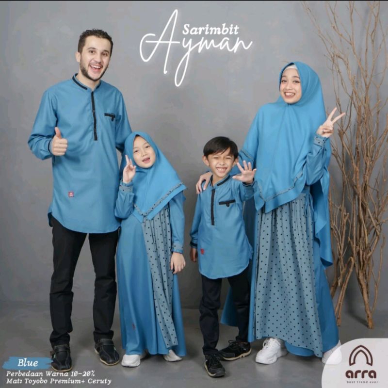 Sarimbit Arra Gamis Lebaran  Terbaru Remaja Dewasa dan Gamis Anak Polos Katun Toyobo Premium