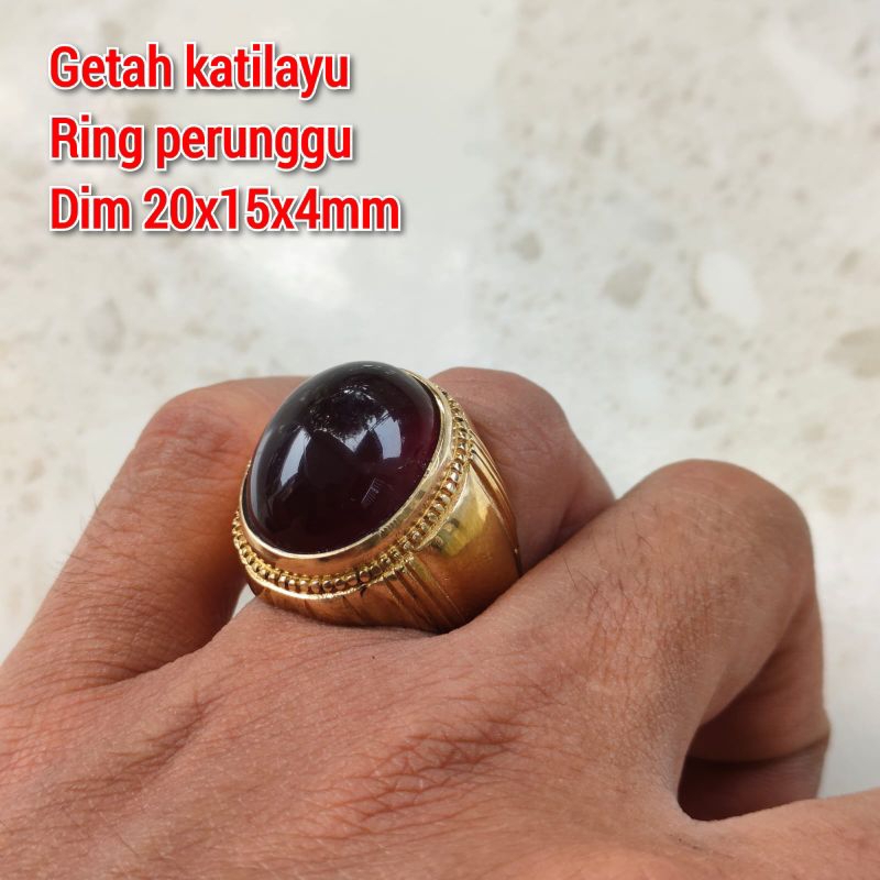 CINCIN PRIA GETAH KATILAYU AMBER UNTUK MANCING RING PERUNGGU