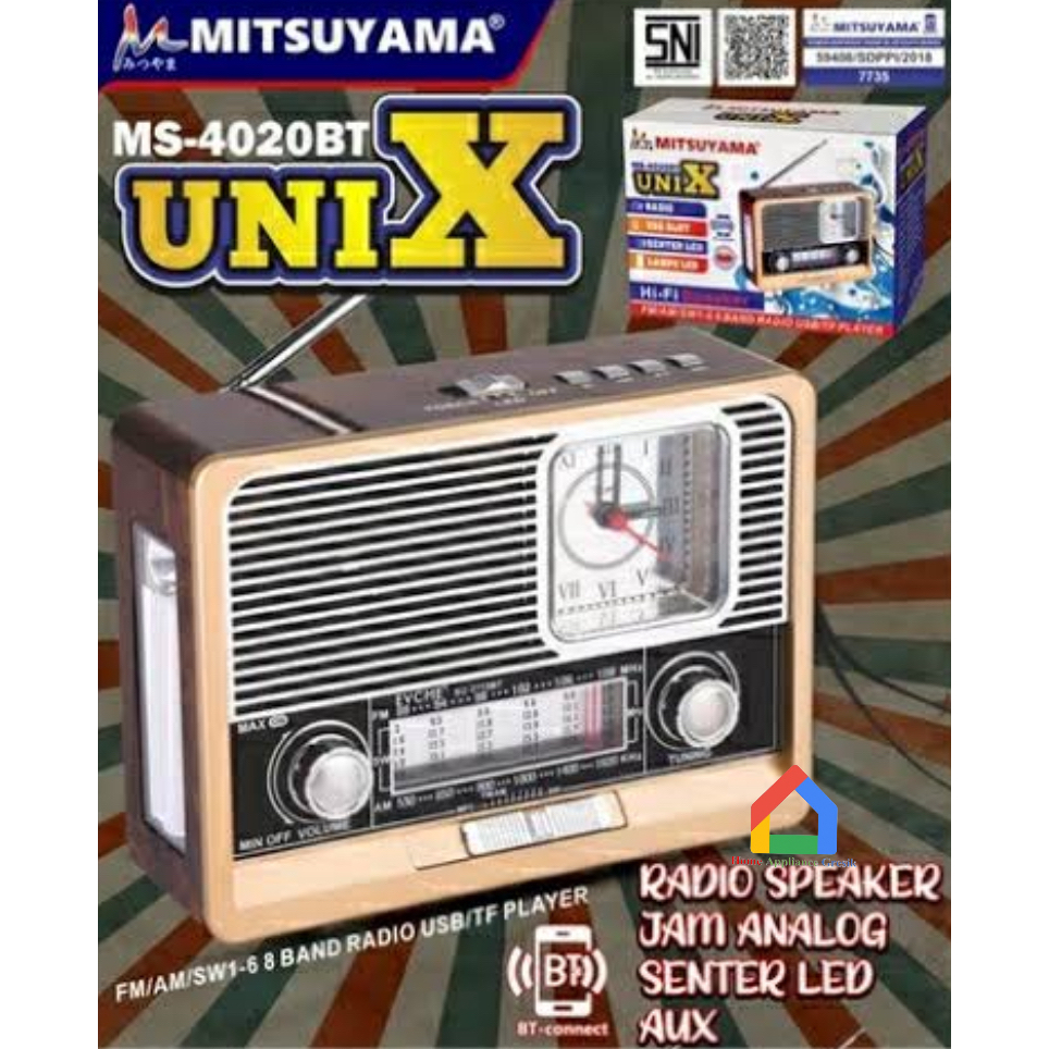 Radio Senter Jam Mitsuyama Unix, Radio Portable USB Portable M 2040 BT