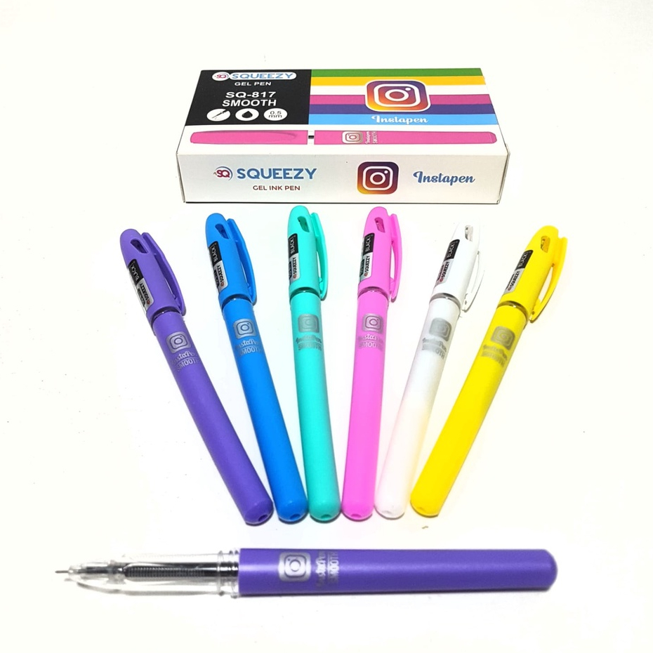 

Harga Grosir Per ( 1kotak/ 12 pcs ) Pulpen Gel SMOOTH 0.5mm SQ-817 SQUEEZY