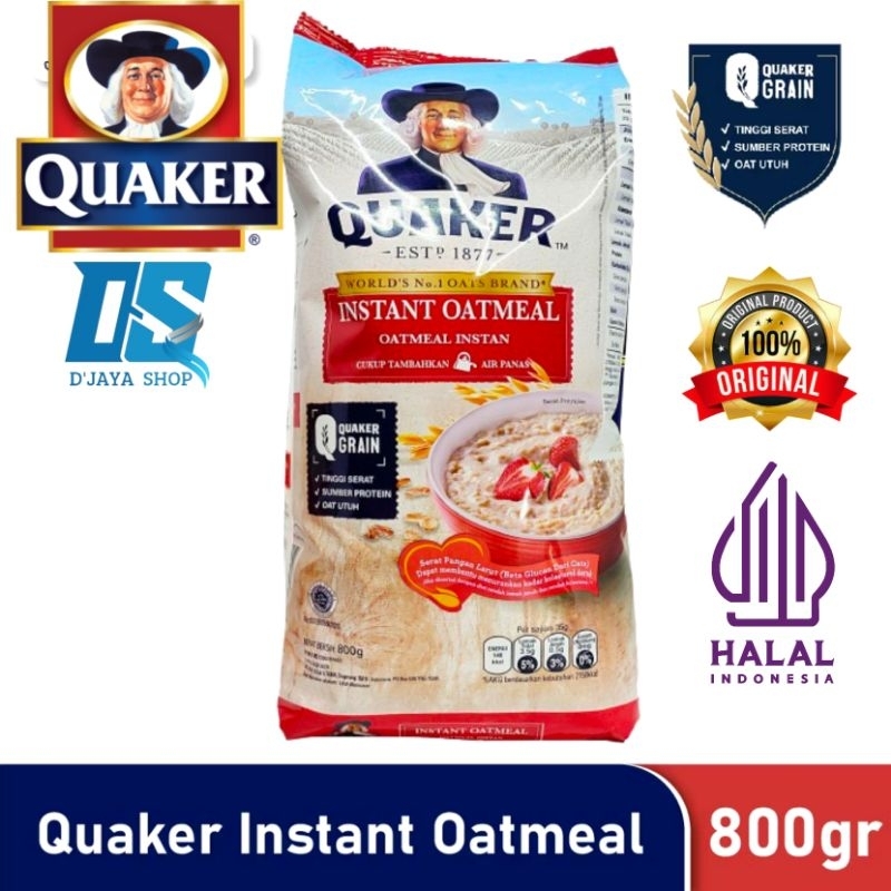 

QUAKER INSTANT OATMEAL MERAH TINGGI SERAT BESAR 800G