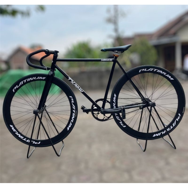 fullbike sepeda fixie custom klasik sticker tsunami