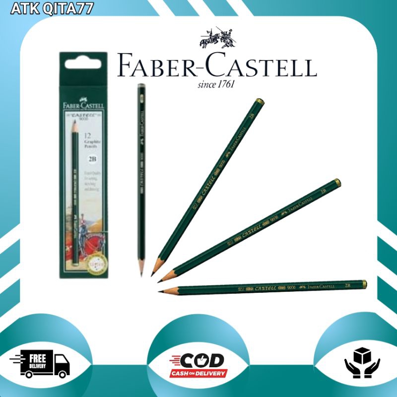 

Pensil 2B Faber-Castell 9000 Original / Pensil 2B For Komputer 12 Pcs