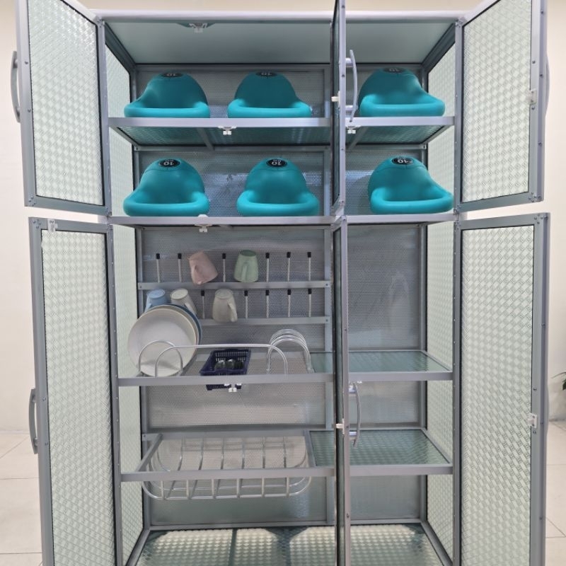 TC ALUMINIUM RAK PIRING LP434 100X38X165 s LEMARI RAK PIRING ALUMINIUM BESAR SILVER LPS KACA MOTIF S