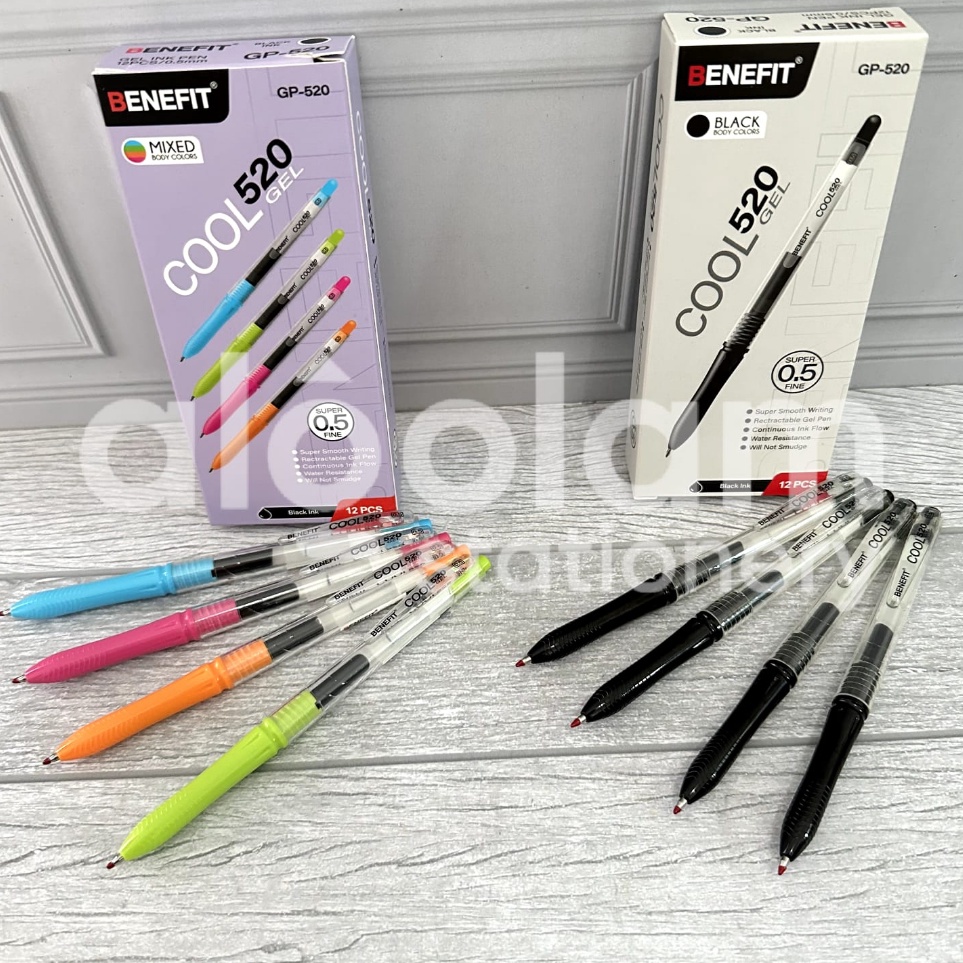 

KODE O8C SELUSIN 12 PCS Pulpen Gel Gel Pen Benefit Cool Gp52