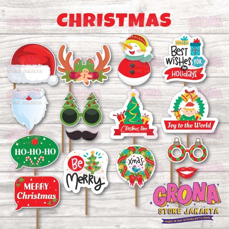 ACC Photobooth Christmas / Aksesoris Foto NATAL / Photo Props Christmas