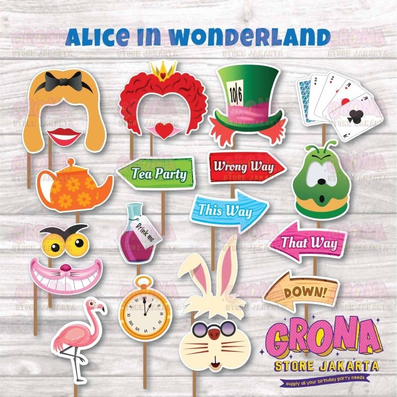 ACC Photobooth Alice In Wonderland / Aksesoris Foto Alice In Wonderland / Photo Props Alice In Wonde