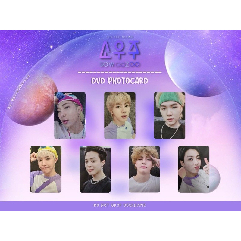 photocard bts official dvd sowoozoo sowozoo swz kim namjoon rm seokjin jin jung hoseok jhope min yoo
