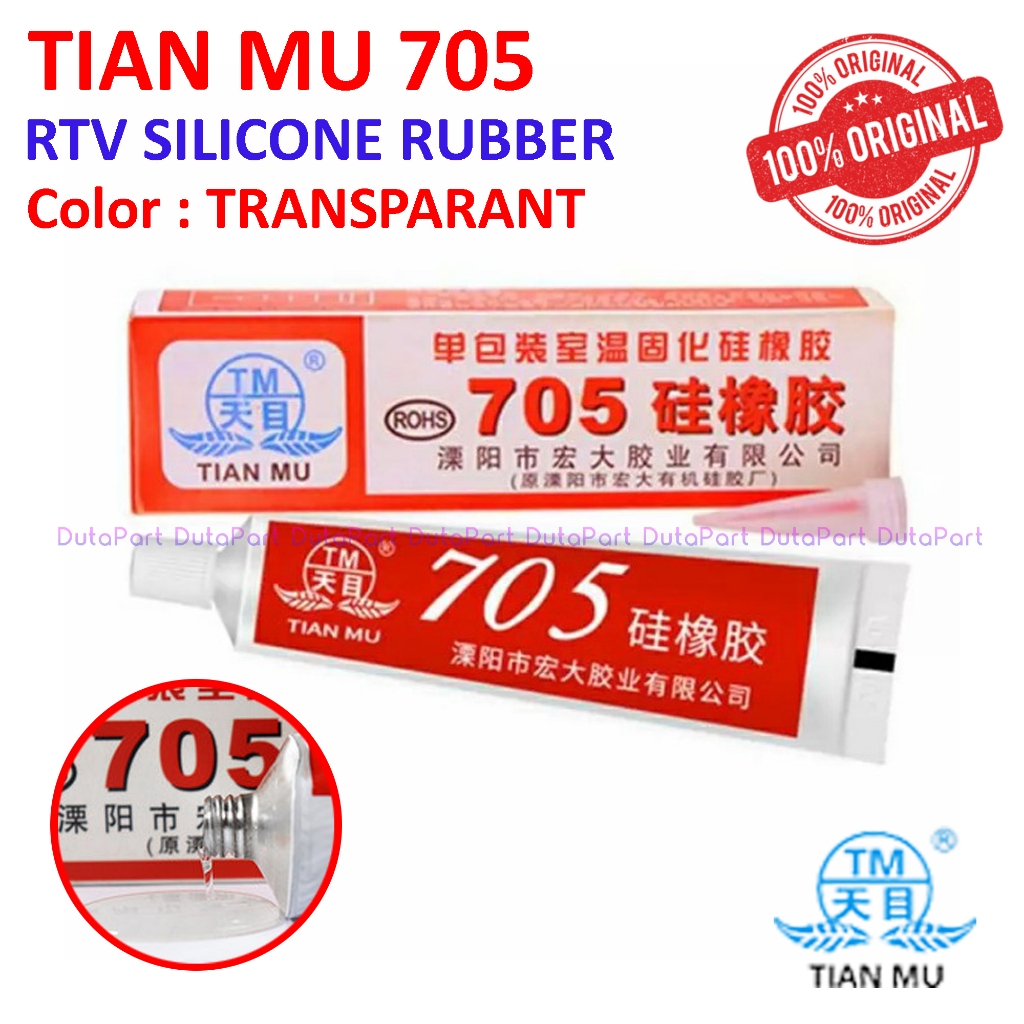 TIAN MU 705 BENING TRANSPARANT RTV SILICONE RUBBER LEM SILIKON LED SEALANT TIANMU