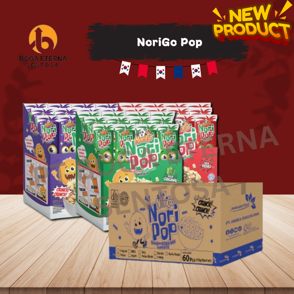 

[KARTON] NoriGo Nori Pop Seasoned Seaweed with Rice / Snack Rumput laut (PROMO!) HALAL