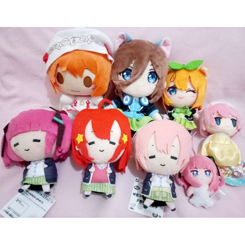 Gotoubun no Hanayome Anime Plush Boneka Official - Nakano Itsuki, Miku, Yotsuba, Nino, Ichika, Uesug