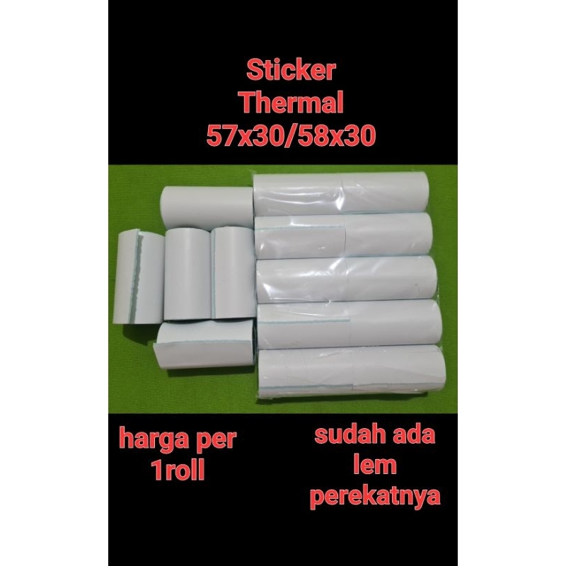 

(BALI) READY STOCK SIAP KIRIM!! Stiker Label thermal 57x30 / 58x30 Kertas stiker thermal mini printer bluetooth 58MM