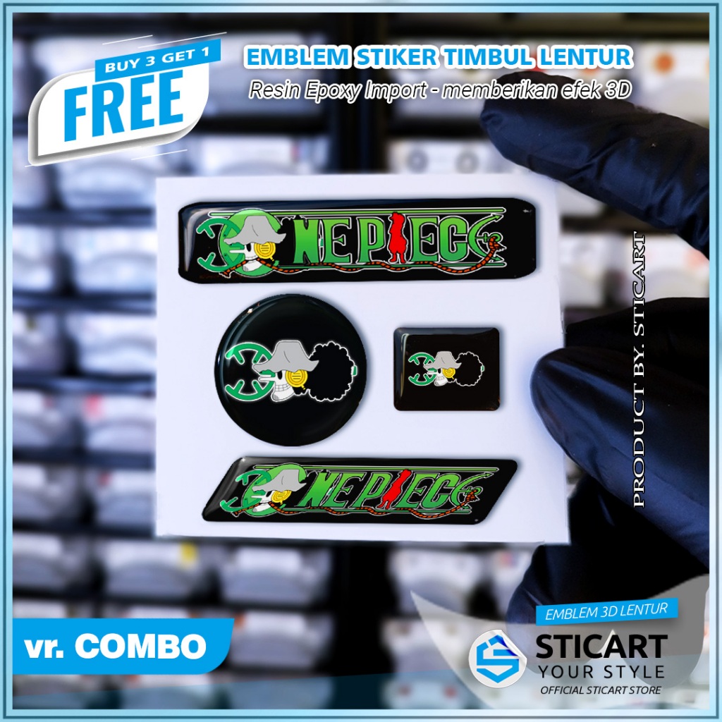 EMBLEM USOPP Series ONE PIECE TIMBUL STIKER MOTOR COMBO 3D EMBLEM TIMBUL LENTUR