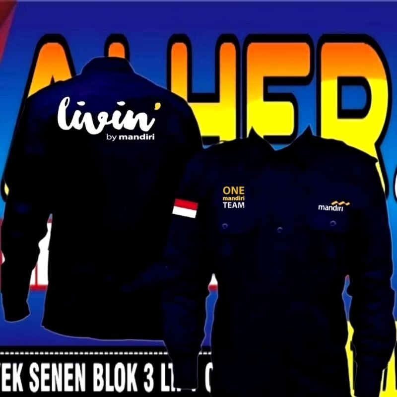 Kemeja One mandiri team baju One mandiri team seragam One mandiri team Pdh One mandiri team kemeja b