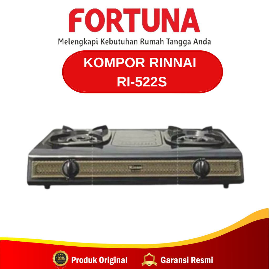 Kompor Rinnai RI-522S / Kompor Gas 2 Tungku Rinnai 522S