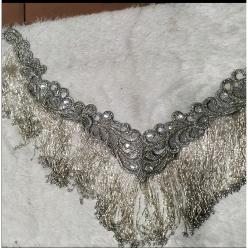 APLIKASI KERAH FULL PAYET/RUMBAI PAYET RONCE PAYET JEPANG