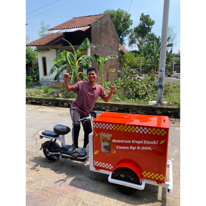 gerobak kopi listrik | gerobak sepeda listrik | gerobak kopi