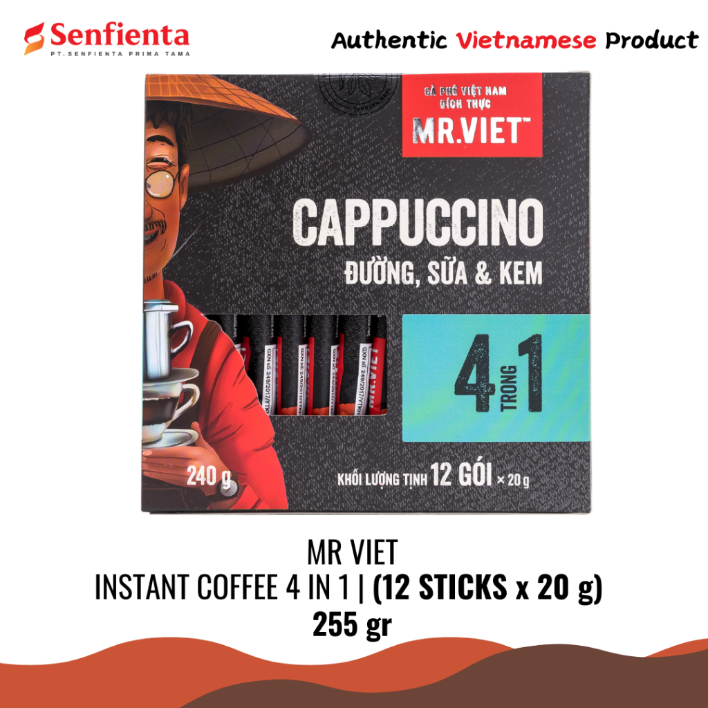 

Mr. Viet Cappuccino Instant Coffee 4 in 1 (12pc x 20g) 255 gr