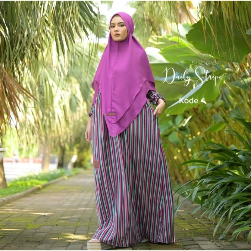 Gamis Stripe Couple Mom n Kids House of Uga