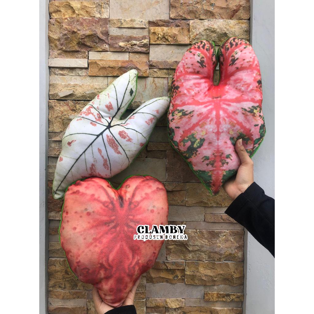 Bantal Sofa Motif Daun Caladium |  Bantal Sofa Motif Daun  Motif Baru Bantal Custom Printing