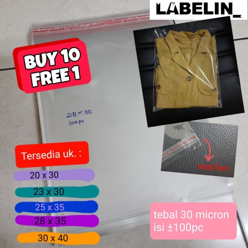 

Plastik Seal / Lem bening 100pc 20x30 23x30 25x35 28x35 30x40 plastik baju plastik pakaian plastik olshop