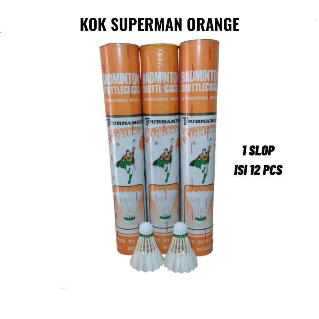 SHUTTLECOCK / KOK BADMINTON SUPERMAN ORANGE ORIGINAL