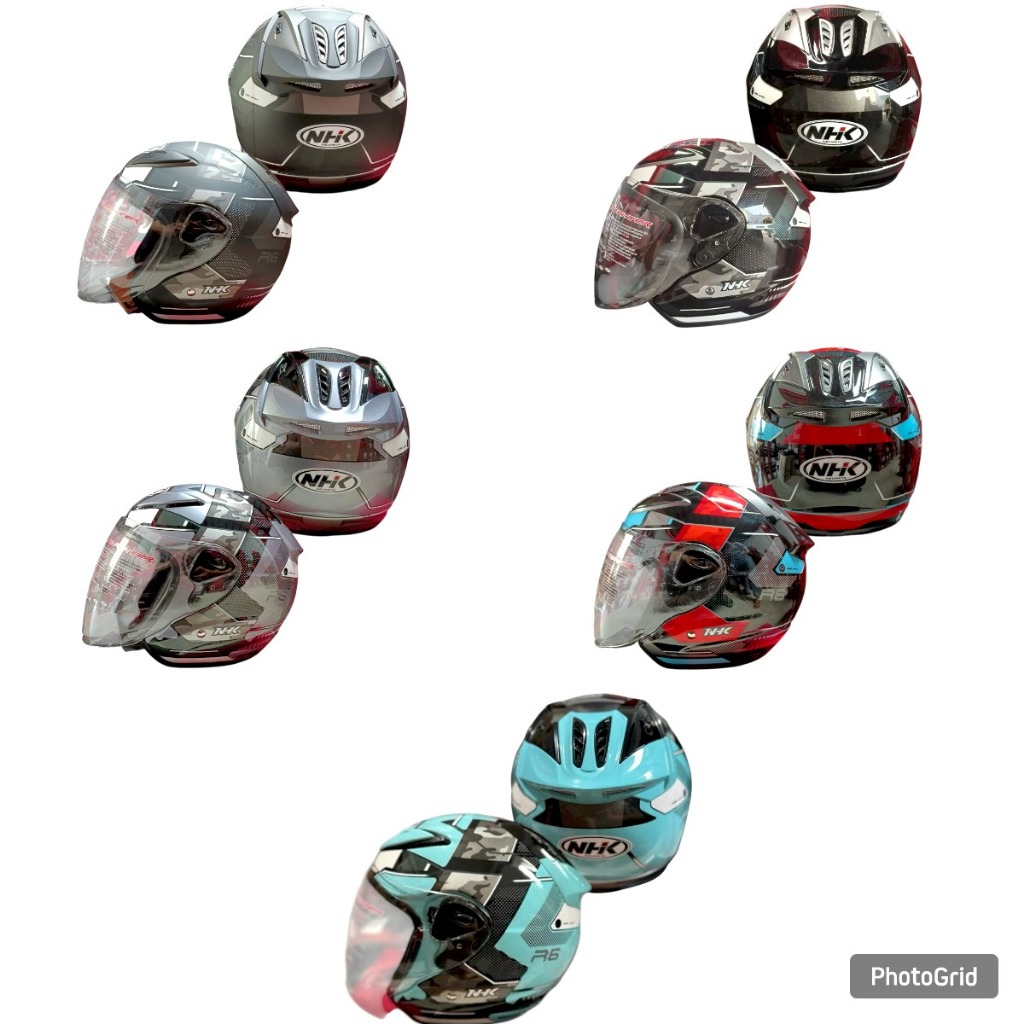 HELM HALF FACE NHK R6 ELLIES BLACK RED