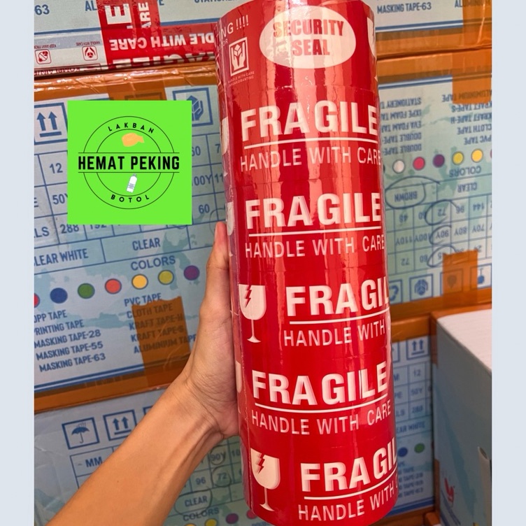 

KODE E97F Lakban Fragile Merah 1 Slop Isi 6 Pcs JANGAN DIBANTING dan Video Unboxing