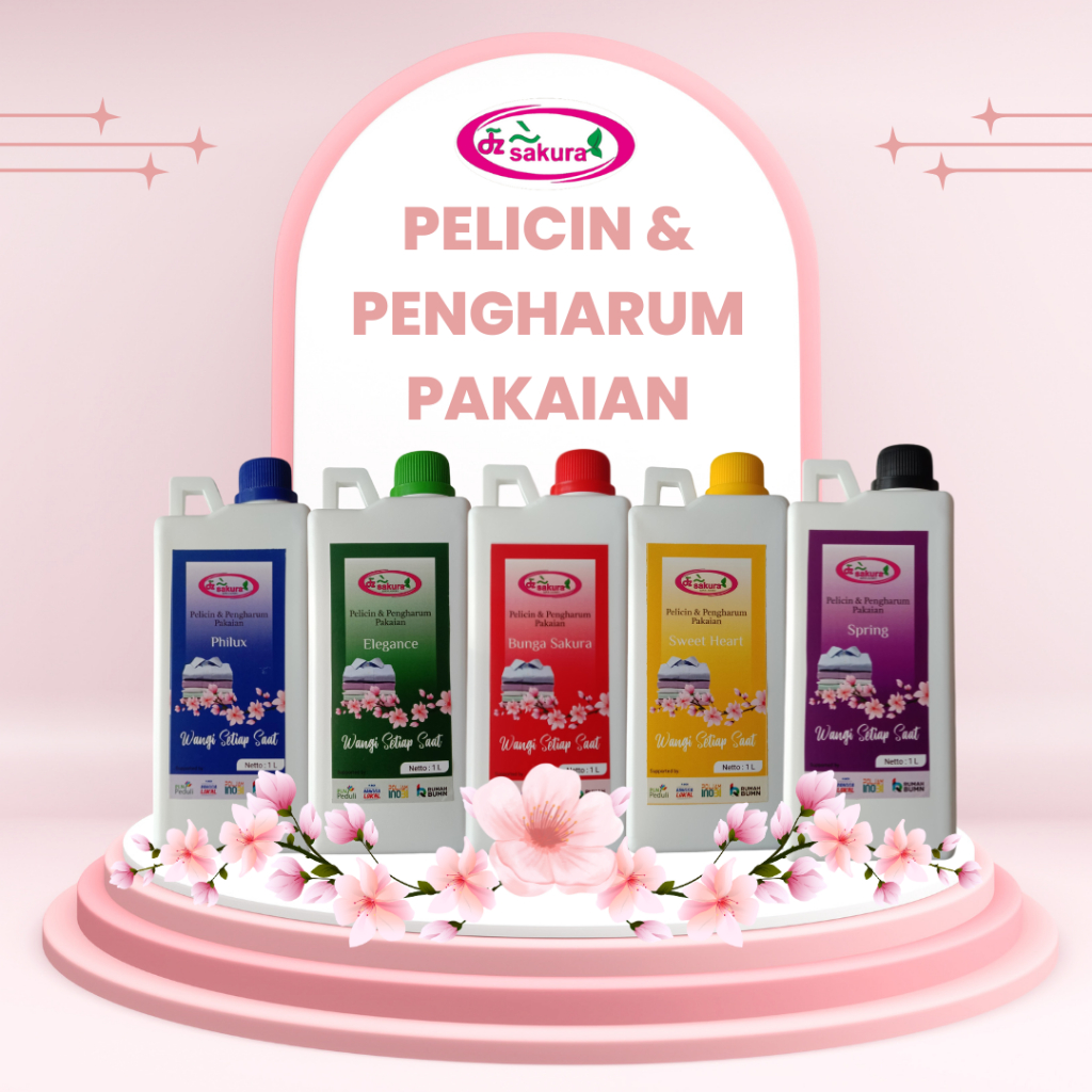 DZ Sakura - Pelicin & Pengharum Pakaian 1Liter