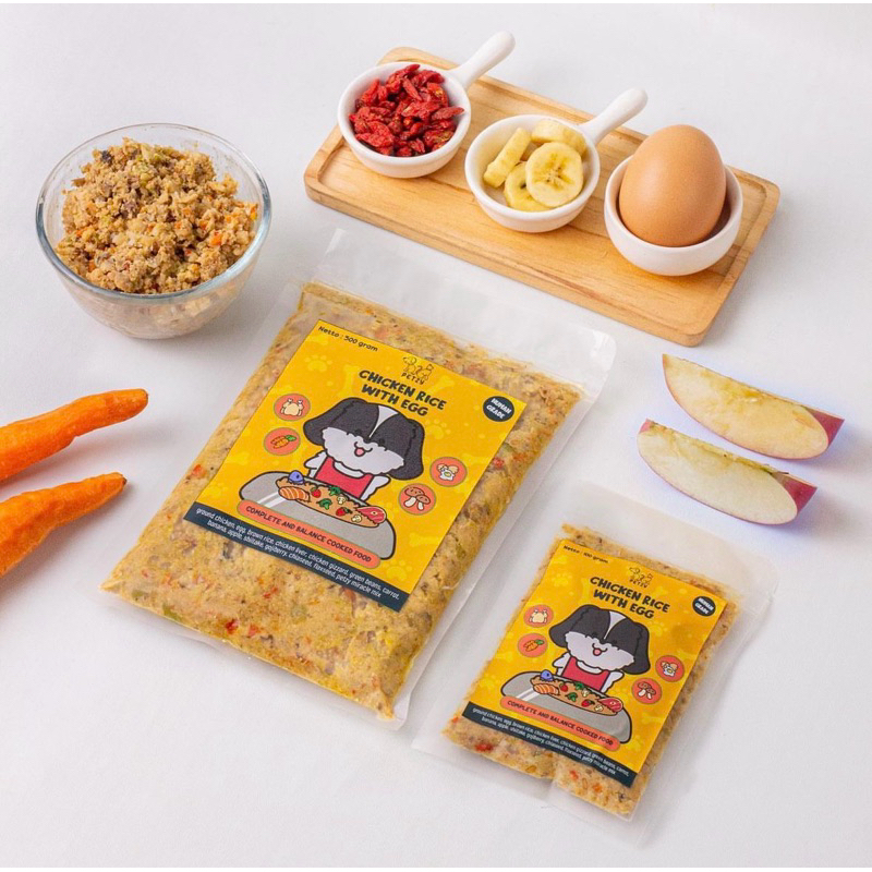 

Chicken rice and egg (cooked food)