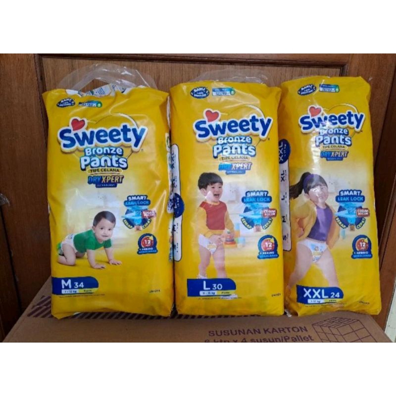 1 Ball Pempers Sweety Bronze Pants S(40),M(32),L(28),XL(24)#pempers murah#kebutuhan anak dan bayi #p