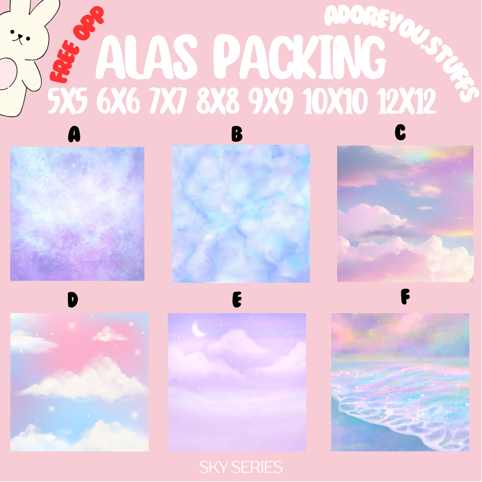 

[POLOS SKY SERIES] [ FREE OPP ] ALAS PACKING PERSEGI / PETAK | ALAS PACKING KALUNG | ALAS PACKING GELANG | CUTE PAPER | KERTAS DUDUKAN | PAPER AKSESORIS | ALAS PACKING | ALAS PACK | ALAS PACKING PITA CRAFT | ALAS FREEBIES